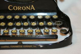 Vintage PATENTED 1917 Corona No.  3 Folding Typewriter in Case - 2