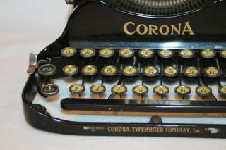Vintage PATENTED 1917 Corona No.  3 Folding Typewriter in Case - 3