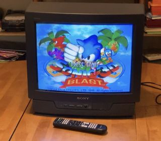 Vintage Sony Trinitron 20 Inch Curved Crt Tv 1994 90’s Retro Gaming Av S Video