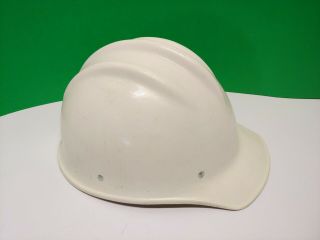 Vintage White Bullard 502 Fiberglass Hard Boiled Hard Hat Construction See Add