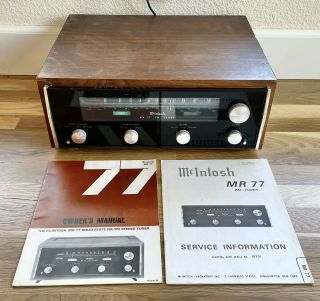 Vintage Mcintosh Model Mr77 Fm Stereo Tuner W/ Wood Case - Nr