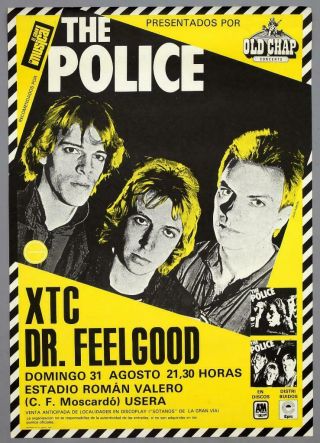 The Police,  Xtc – Mega Rare Vintage Madrid 1980 Concert Poster