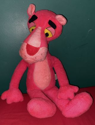 Vintage Pink Panther Plush 1980 Mighty Star 26”stuffed Animal