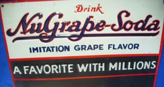 Vintage Tin Nu - Grape Sign Nugrape Nu Grape Chalkboard Chalk Board Soda Favorite