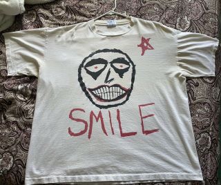 Vintage The Smashing Pumpkins Smile T Shirt Xl Rock Invasion Tour 1993 - 1994