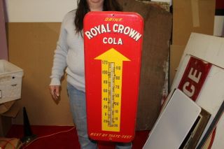 Vintage 1953 Rc Royal Crown Cola Soda Pop 26 " Metal Thermometer Sign