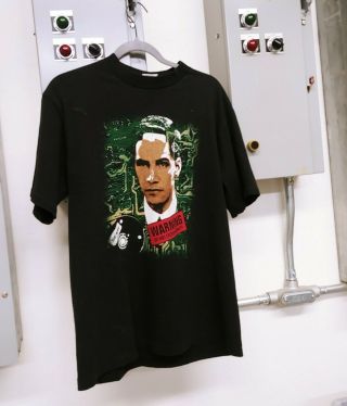 Vintage Johnny Mnemonic Movie Promo Shirt Cyberpunk Matrix Keanu Reeves