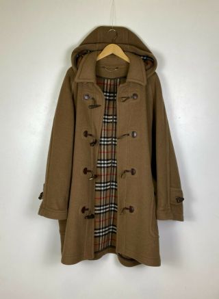 Men`s Burberry Vintage Brown Wool Iconic Duffle Coat Size 50