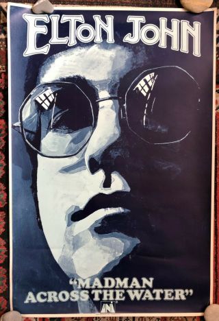 Vintage 1971 Elton John Promo Poster Madman Across The Water
