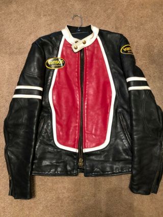 Vanson “rj” Vintage Leather Motorcycle Jacket,  38r,  Made In Usa.