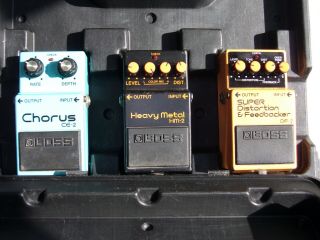 Boss Three Pedal Set With Case - Bcb - 3 With Boss Vintage Ce - 2,  Hm - 2 And Df - 2 Jp