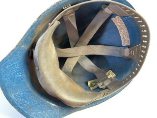 Vintage Bullard 502 Hard Boiled Blue Fiberglass Hard Hat w/ Bullard Suspension 6