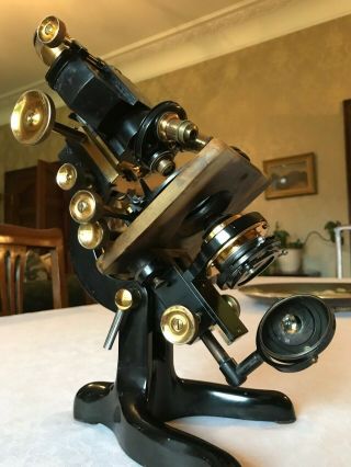 Vintage W.  Watson & Sons Ltd Brass Service Binocular Microscope - Circa 1940