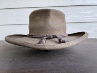 $789 10x Beaver Felt Custom Clint Eastwood Vintage Antique Cowboy Hat 7 1/2