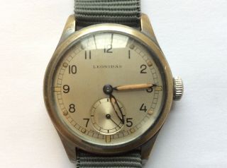 Vintage Leonidas Atp Military Ww2 Watch Subsecond Dial Running Well