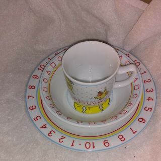 Vintage Sesame Street Porcelain Plate,  Bowl,  & Mug Set Big Bird Porcelain