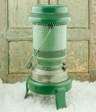 Vintage Ditmar Enamelware kerosene Oil Heater Stove Green Enamel 4