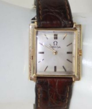 Vintage Omega 14kt Gold Watch Square