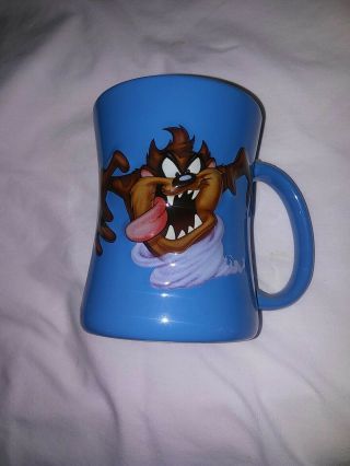 1999 Looney Tunes Taz Tazmanian Devil Ceramic Blue 3 - D Coffee Mug By Xpres Corp