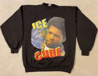 Vintage Bootleg Rap Tee Sweatshirt 90s Movie Ice Cube Double Sided Sz Xl