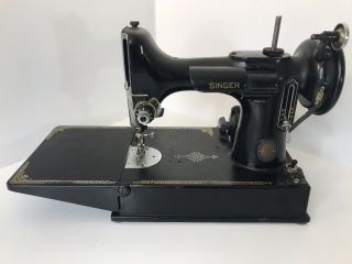 Vintage Singer Featherweight 221 Sewing Machine W/ Foot Pedal 1951