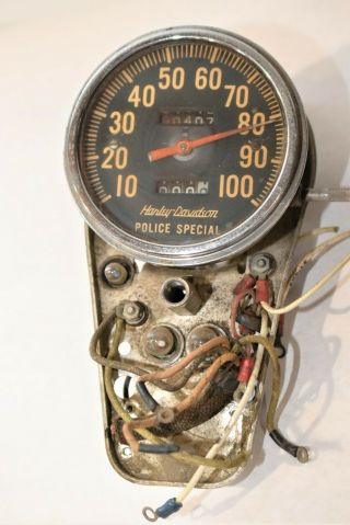 Vintage Oem Harley Davidson Panhead Knucklehead Police Special Speedometer 7.  2b