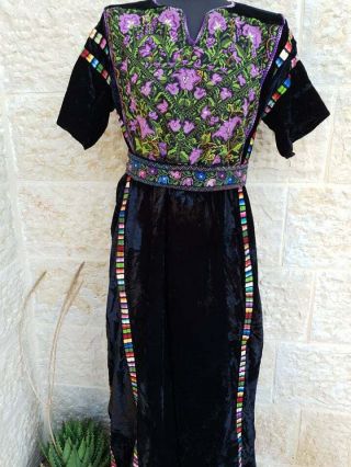 Vintage Handmade Embroider Traditional Palestinian Jordanian Heritage Thob Dress