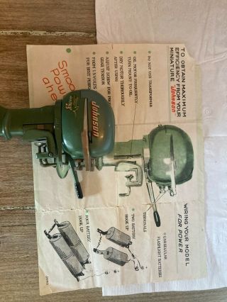 VINTAGE 1950s JOHNSON SEAHORSE 25hp TOY OUTBOARD BOAT MOTOR JAPAN BATTERY OPPER 2