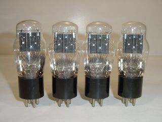 4 Vintage 1940 ' s Tung - Sol Type 45 245 345 ST Engraved Base Amplifier Tube Quad 4