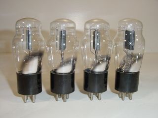 4 Vintage 1940 ' s Tung - Sol Type 45 245 345 ST Engraved Base Amplifier Tube Quad 5