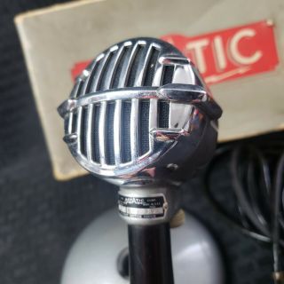 Vintage ASTATIC Model JT - 30 Crystal Microphone w/ Stand Orig Box 4
