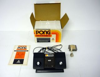 Atari Pong C - 100 Video Game Console Vintage For Home Tv W/box Instructions 1976