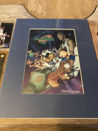 Limited Edition Lithograph Bugs Bunny Michael Jordan Space Jam,  Book,  And Cards.