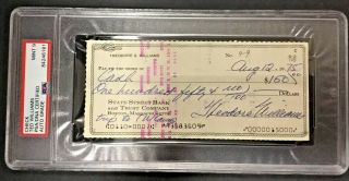 Vintage Ted Williams Signed Personal Check Psa/dna Encapsulated & Graded 9