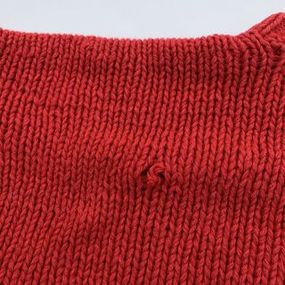 Vintage Polo Ralph Lauren Sz L 92 Sit Down Bear Flag Hand Knit Red Sweater 4