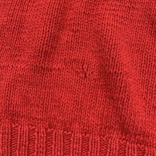 Vintage Polo Ralph Lauren Sz L 92 Sit Down Bear Flag Hand Knit Red Sweater 5