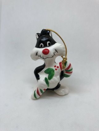Vintage 1977 Sylvester The Cat Looney Tunes Ceramic Christmas Ornament Wb