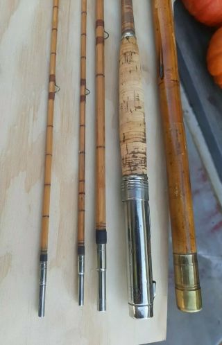 H.  L.  Leonard & Mills Bamboo Fly Rod 3 Piece - Extra Tip - 10 Foot - Bamboo Tip Holder 2