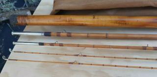 H.  L.  Leonard & Mills Bamboo Fly Rod 3 Piece - Extra Tip - 10 Foot - Bamboo Tip Holder 5