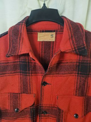Vintage The Filson Hunter 75 Red Wool Jacket Coat Sz M Rare