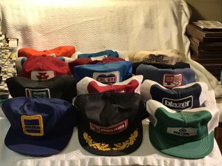 15 K - Products Vintage Snapback Trucker Hats All Made Usa Farm Patches Denim Nos