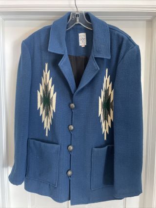 Vintage Ortega’s 100 All Wool Hand Woven Chimayo,  Nm Size 44 Coat