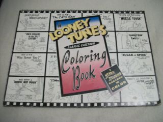 Vintage Looney Tunes Giant Coloring Book Bugs Bunny Tweety Road Runner Pepe 