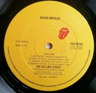 Rolling Stones Lp Black And Blue Uk Rolling Stones 1st Press A2 B2 Top Cover,