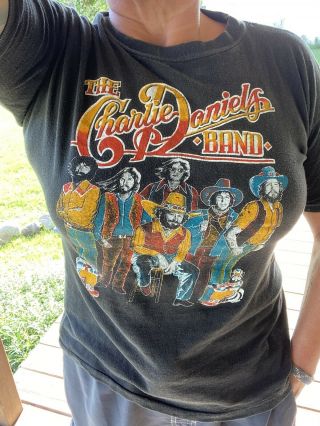 Vintage Charlie Daniels Band Concert T Shirt Tee 1970s Rare Country Music