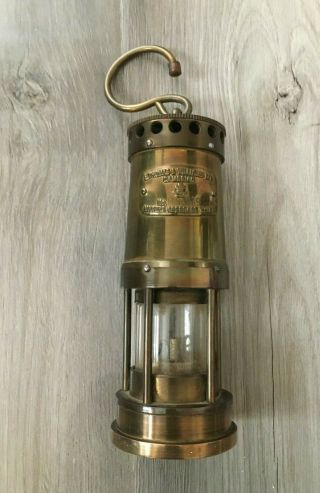Small Brass Vintage Miners Lamp E Thomas & Williams Ltd Aberdare S Wales