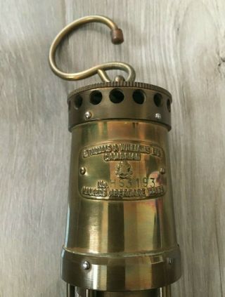 Small Brass Vintage Miners Lamp E Thomas & Williams Ltd Aberdare S Wales 2