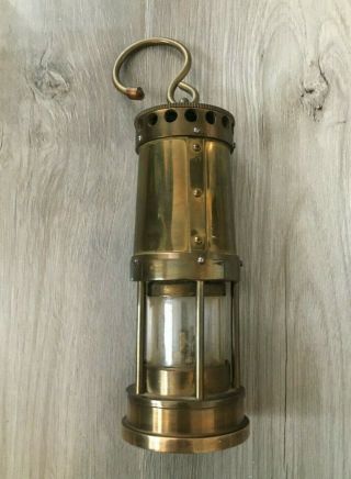 Small Brass Vintage Miners Lamp E Thomas & Williams Ltd Aberdare S Wales 3