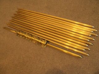Set Of 13 Vintage Solid Stair Rods And 26 Brackets