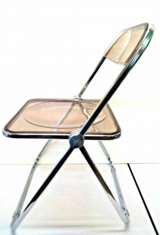 Vintage Clear Smoke Giancarlo Piretti " Plia " Castelli Style Folding Chairs